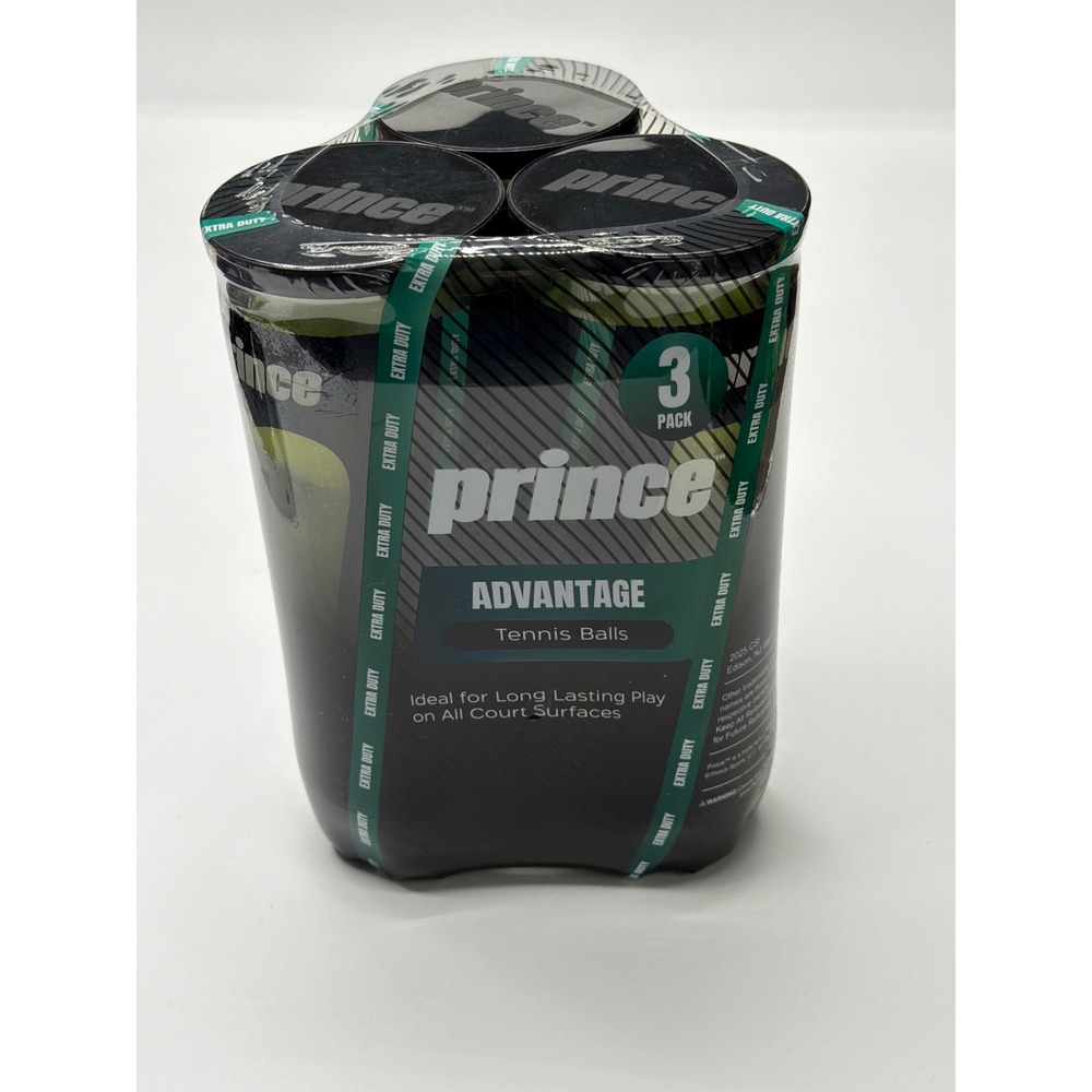 Prince Advantage Tennis Balls 3 Pack Extra Duty All Court‎ Surfaces NWT